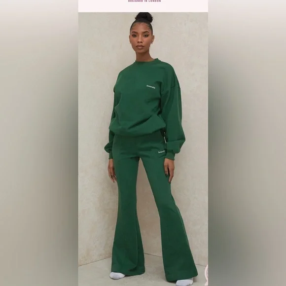 House of CB OLI Green Flared Leg Track Pants Cotton Women’s , size XS - Picture 13 of 14